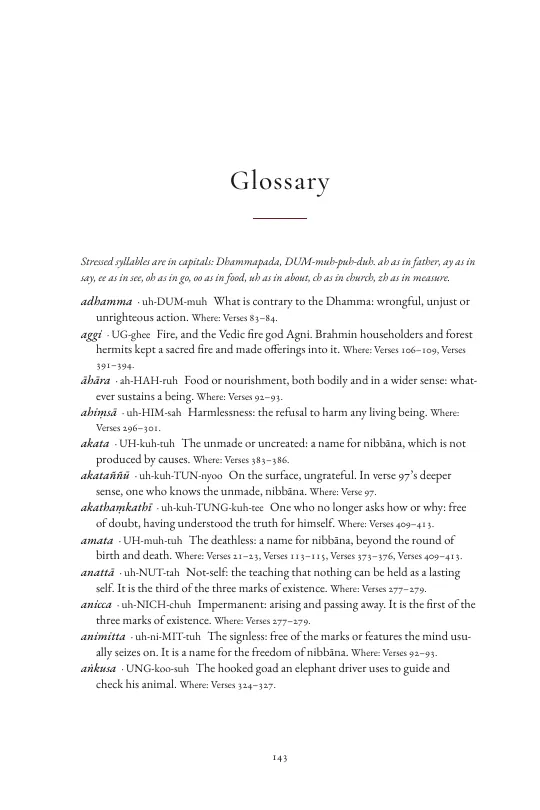 The glossary, with pronunciation