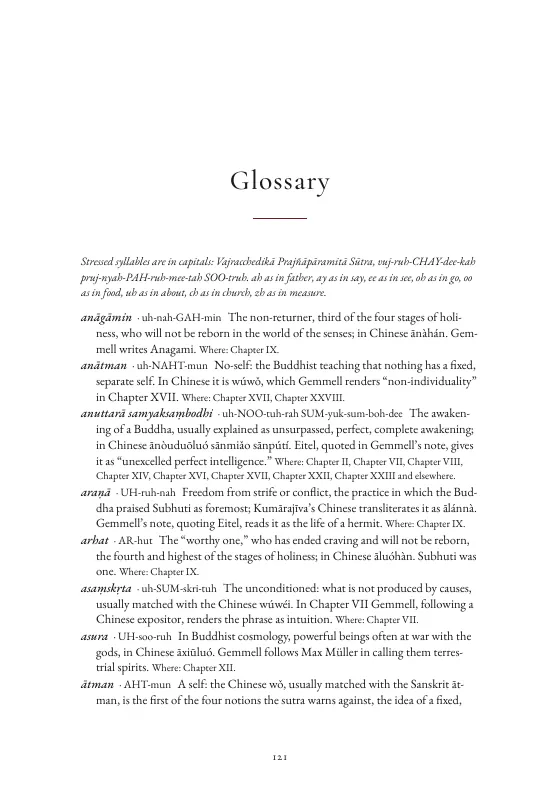 The glossary, with pronunciation