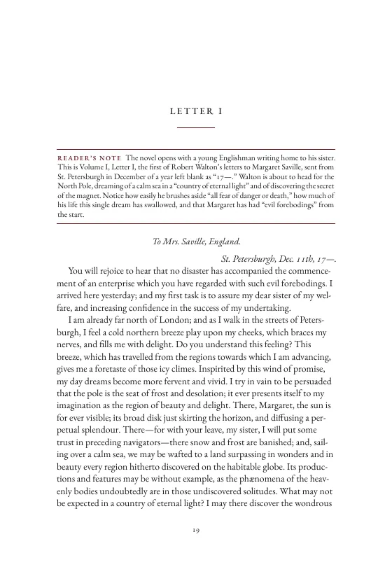 Letter I, with its reader’s note