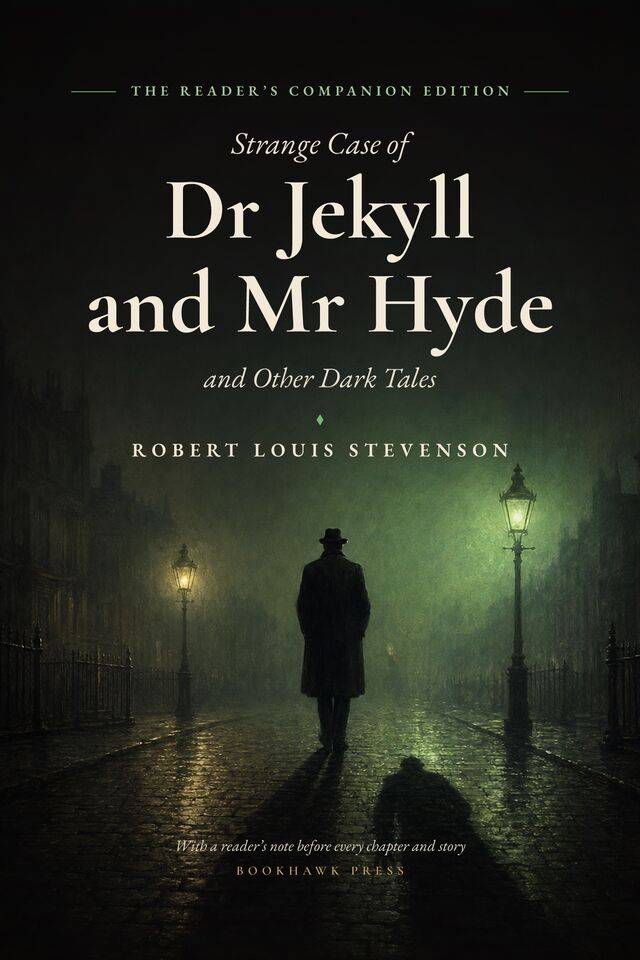 Cover of Strange Case of Dr Jekyll and Mr Hyde and Other Dark Tales, The Reader’s Companion Edition