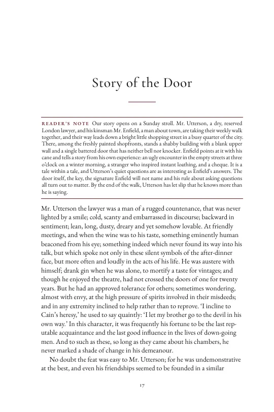 Story of the Door, with its reader’s note