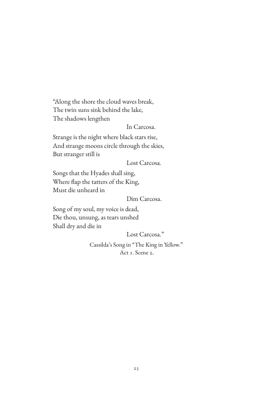 Cassilda’s Song, from the imaginary play