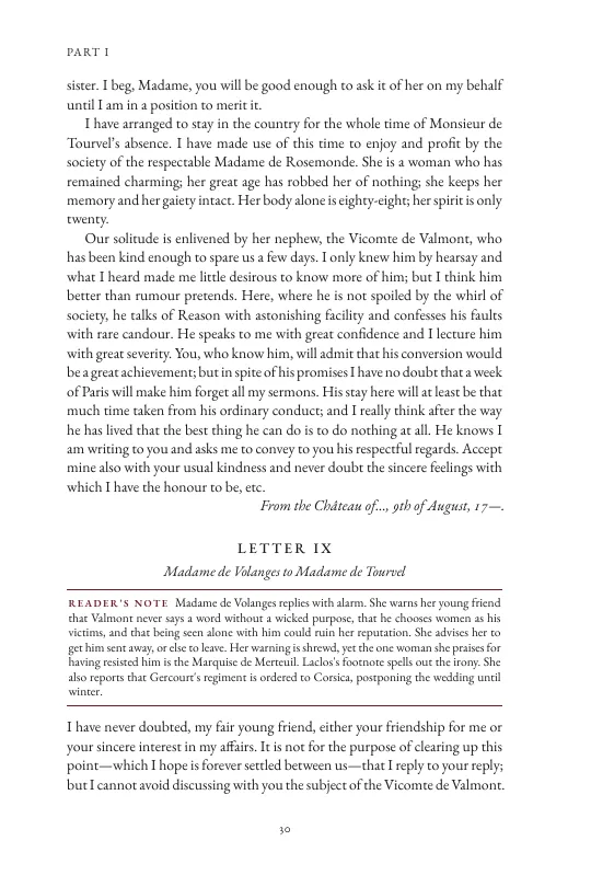 Letter IX, with its reader’s note