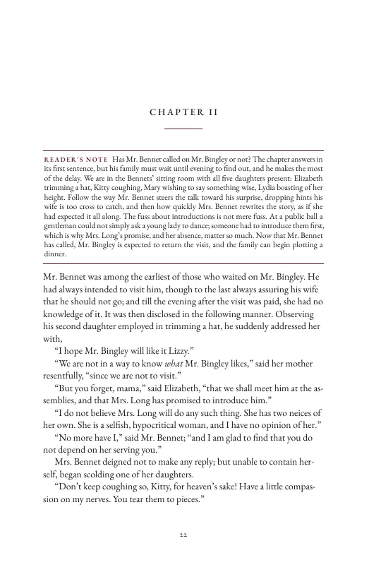 Chapter II, with its reader’s note