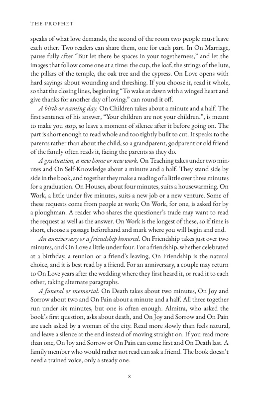 Readings for life’s occasions, from the introduction