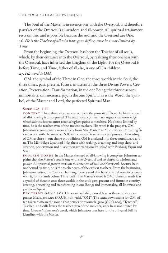 The companion to Sutras 1.25–1.27